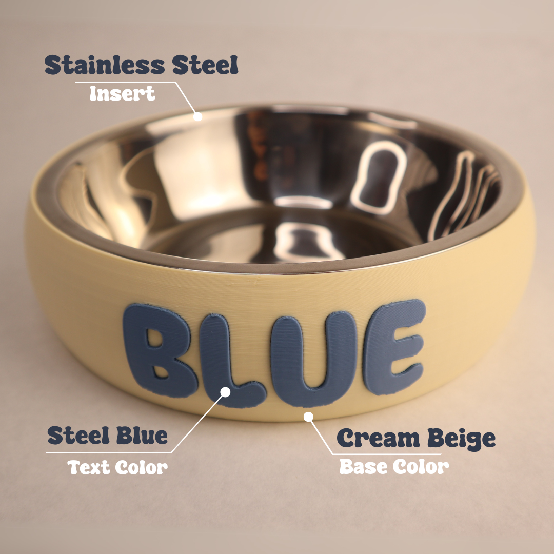 Premium "Minimalistic" Cream Beige Custom Pet Bowl
