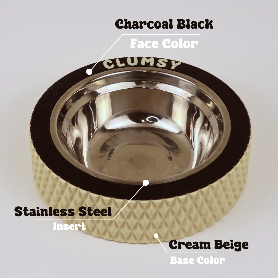Premium "Pine" Cream Beige Custom Pet Bowl
