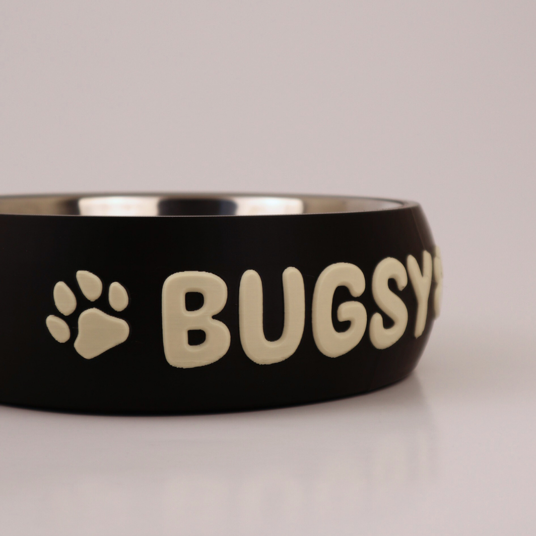 Premium "Minimalistic" Midnight Black Custom Pet Bowl