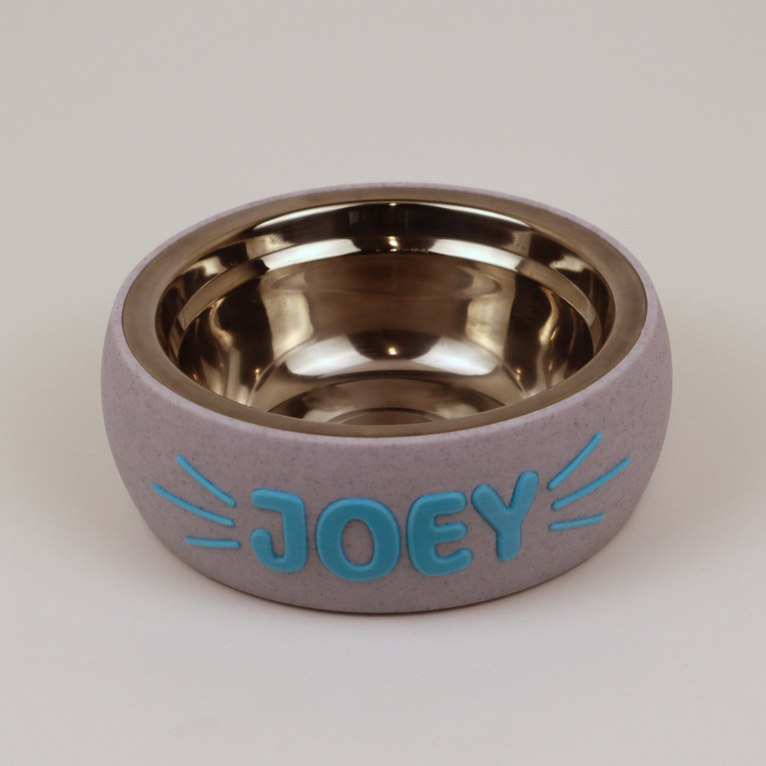 Premium "Minimalistic" Marble Grey Custom Pet Bowl